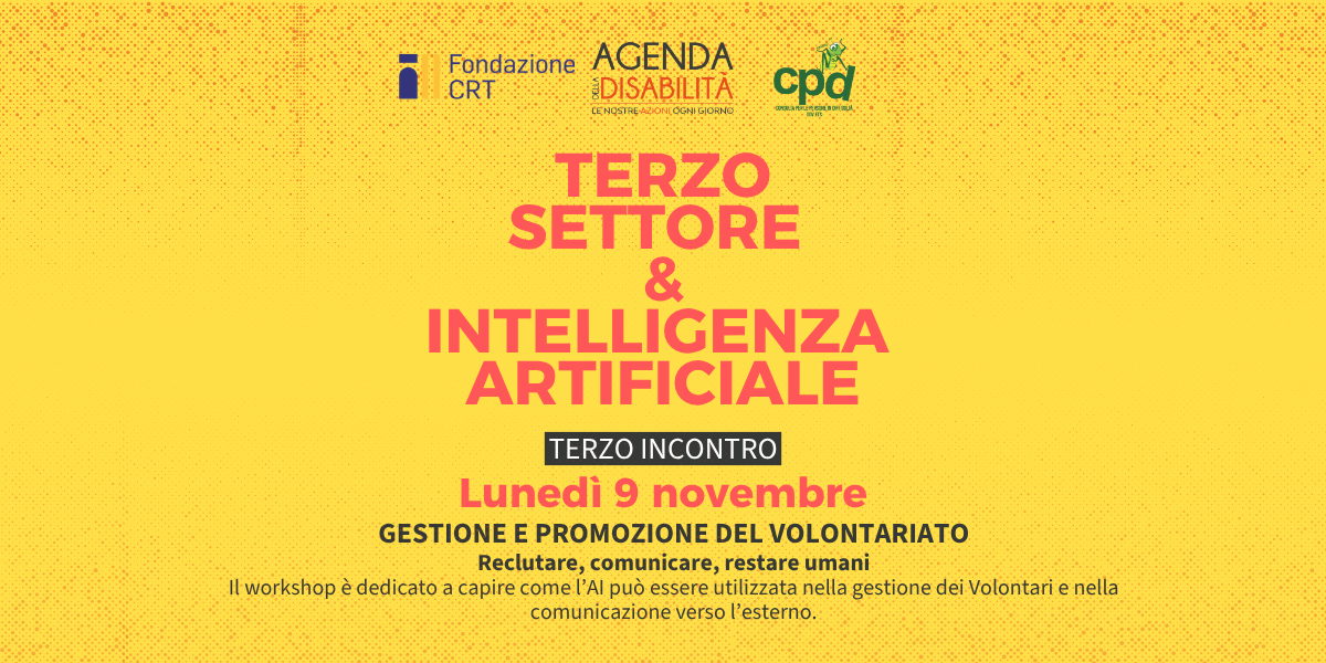 WORKSHOP AI & TERZO SETTORE - GESTIONE E PROMOZIONE DEL VOLONTARIATO